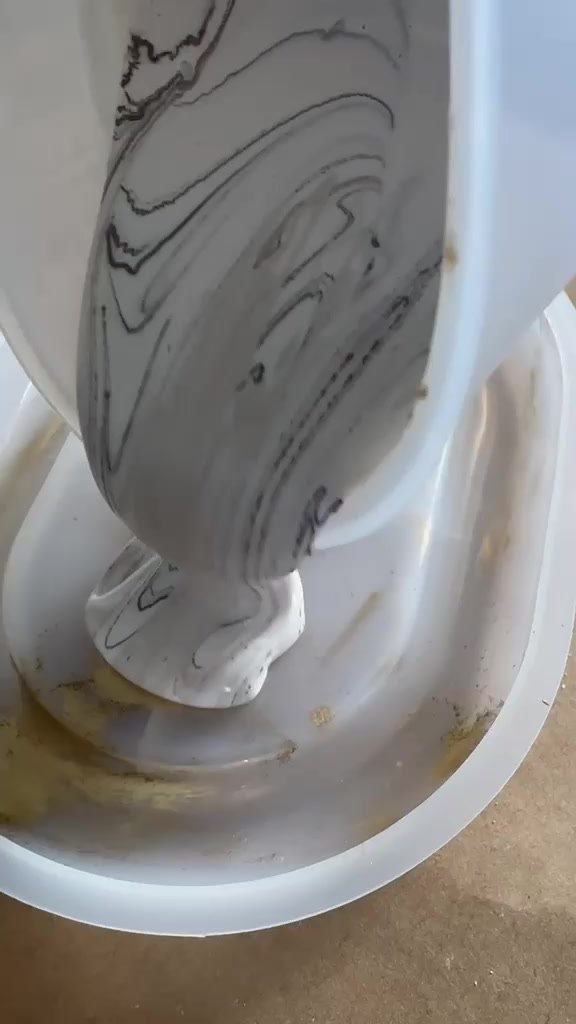 Marbled pour in progress